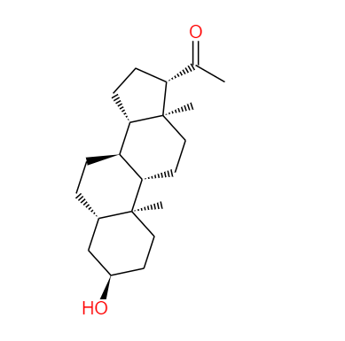 CAS： 516-54-1，中文名称： 四氢孕酮 英文名称：brexanolone 