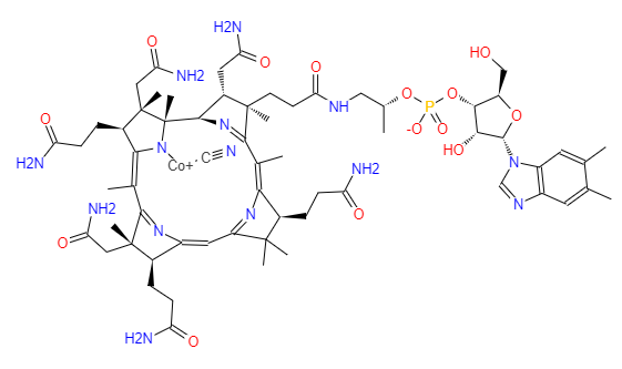 CAS： 68-19-9，中文名称： 维生素B12 英文名称：Vitamin B12 