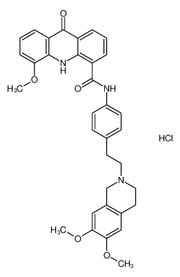 CAS： 143851-98-3，中文名称： 依克立达盐酸盐 英文名称：Elacridar hydrochloride