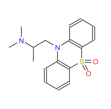 CAS： 13754-56-8，中文名称： 盐酸二氧丙嗪 英文名称：DIOXOPROMETHAZINE HCL 
