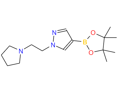 CAS：1000802-52-7，中文名称： 1-[2-(1-吡咯烷)乙基]-4-(4,4,5,5-四甲基-1,3,2-二噁硼烷-2-基)-1H-吡唑