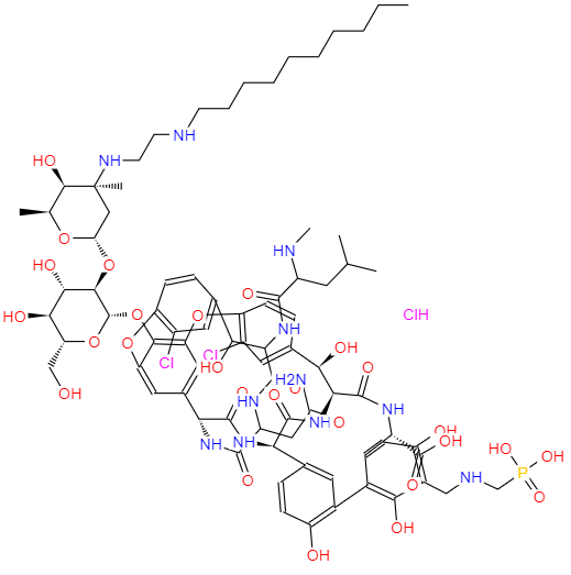  CAS： 560130-42-9，中文名称： 盐酸特拉万星 英文名称：Telavancin hydrochloride