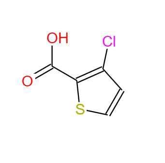 CAS： 59337-89-2，中文名称： 3-氯噻吩-2-羧酸 英文名称：3-Chlorothiophene-2-carboxylic acid 