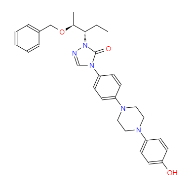 CAS：184177-83-1，中文名称： 2-[(1S,2S)-1-乙基-2-苄氧基丙基]-2,4-二氢-4-[4-[4-(4-羟基苯基)-1-哌嗪基]苯基]-3H-1,2,4-三氮唑-3-酮