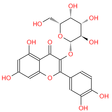 CAS： 482-36-0，中文名称： 金丝桃苷 英文名称：Hyperoside 