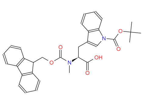 CAS： 197632-75-0，英文名称：Fmoc-N-Me-Trp(Boc)-OH 