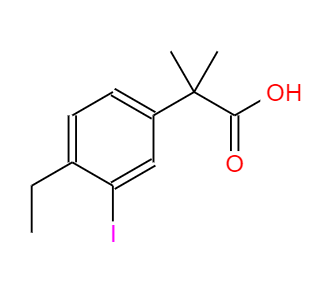 CAS： 1256584-73-2，英文名称：2-(4-ethyl-3-iodophenyl)-2-Methylpropanoic acid 