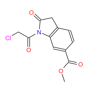 CAS：1160293-25-3，英文名称：1H-Indole-6-carboxylic acid,1-(2-chloroacetyl)-2,3-dihydro-2-oxo-,methyl ester