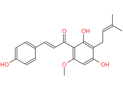 CAS： 6754-58-1，中文名称： 黄腐酚 英文名称：Xanthohumol 