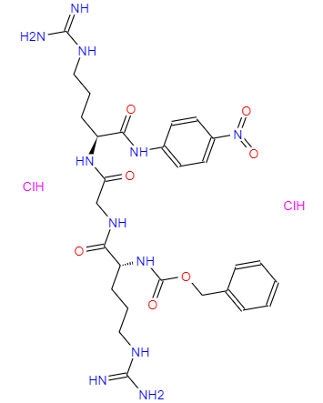 CAS： 113711-77-6，中文名称： 凝血酶发色底物S-2765 英文名称：N-α-Z-D-Arg-Gly-Arg-pNA·2HCl 