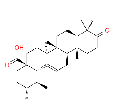 CAS： 6246-46-4，中文名称： 3-氧代乌索烷-12-烯-28-羧酸 英文名称：3-oxo-urs-12-en-28-oicacid 