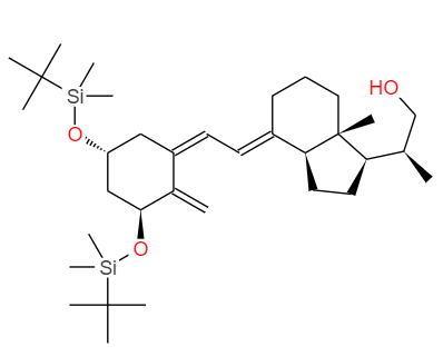 CAS： 128387-35-9，中文名称： (1Α,3Β,5E,7E)-20-羟甲基-9,10-开环胆甾-1,3,-双叔丁基二甲基硅氧基-5,7,10(19)-三烯