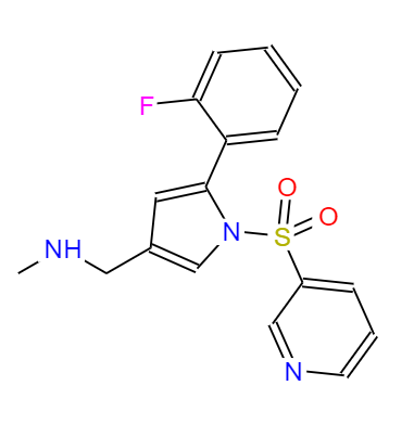 CAS： 881681-00-1，中文名称： 沃诺拉赞 英文名称：Vonoprazan 