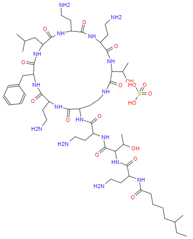 CAS： 1405-20-5，中文名称： 硫酸多粘菌素B 英文名称： Polymyxin B Sulfate 