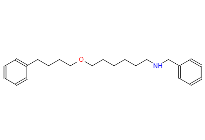  CAS： 97664-55-6，中文名称： 6-苄基氨基-1-(4’-苯基丁氧基)己烷 英文名称：Benzenemethanamine,N-[6-(4-phenylbutoxy)hexyl]-