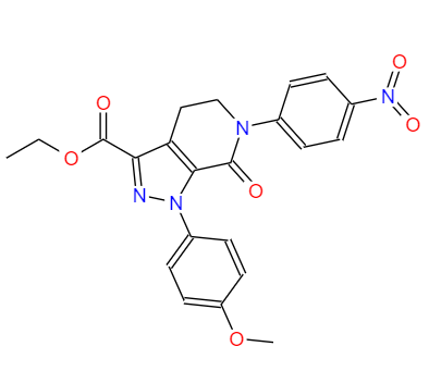 CAS： 536759-91-8，中文名称： 4,5,6,7-四氢-1-(4-甲氧基苯基)-6-(4-硝基苯基)-7-氧代-1H-吡唑并[3,4-C]吡啶-3-羧酸乙酯