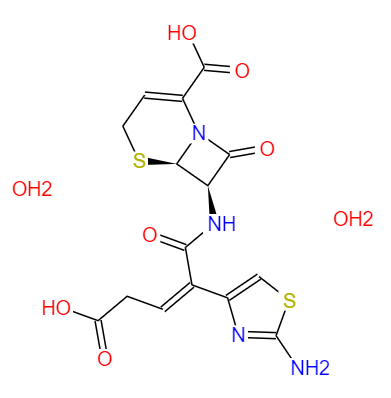  CAS： 118081-34-8，中文名称： 头孢布烯；头孢布烯二水合物 英文名称：Ceftibuten dihydrate