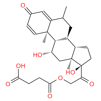  CAS： 2921-57-5，中文名称： 甲基泼尼松龙琥珀酸酯 英文名称：Meprednisone hemisuccinate