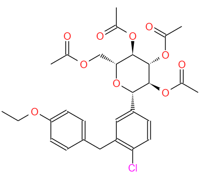 CAS： 461432-25-7，中文名称： 达格列净中间体 英文名称：Dapagliflozin Tetraacetate 