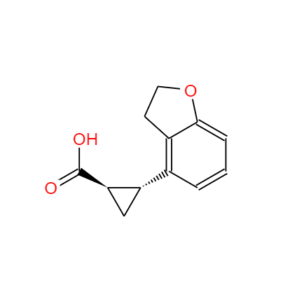 CAS： 452324-76-4，英文名称：(1R,2R)-2-(2,3-dihydro-1-benzofuran-4-yl)cyclopropanecarboxylic acid