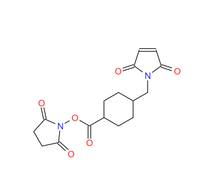 CAS： 64987-85-5，中文名称： 4-(N-马来酰亚胺基甲基)环己烷-1-羧酸琥珀酰亚胺酯 英文名称：SMCC
