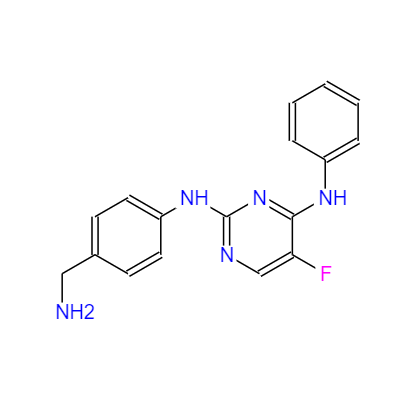 CAS： 916603-07-1，中文名称： N2-(4-(氨甲基)苯)-5-氟-N4-苯基嘧啶-2,4-二胺