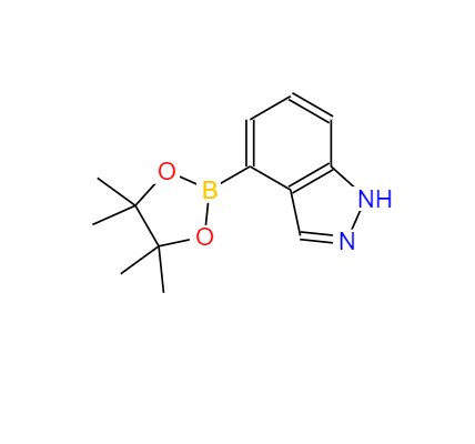 CAS：885618-33-7，中文名称：1H-吲唑-4-硼酸频哪醇酯 英文名称：4-(4,4,5,5-Tetramethyl-[1,3,2]dioxaborolan-2yl)-1H-indazole