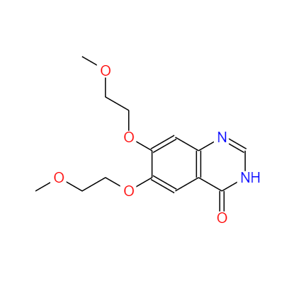 CAS： 179688-29-0，中文名称： 6,7-二甲氧乙氧基喹唑啉-4-酮 英文名称：6,7-Bis-(2-methoxyethoxy)-4(3H)-quinazolinone 
