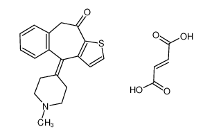 CAS： 34580-14-8，中文名称： 富马酸酮替芬 英文名称：ketotifen fuMarate 