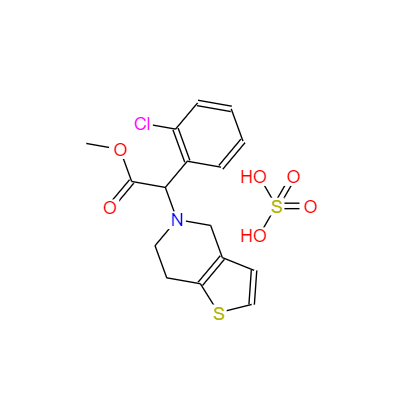 CAS：135046-48-9，中文名称： 硫酸氢氯吡格雷 英文名称：Clopidogrel Hydrogen Sulphate 