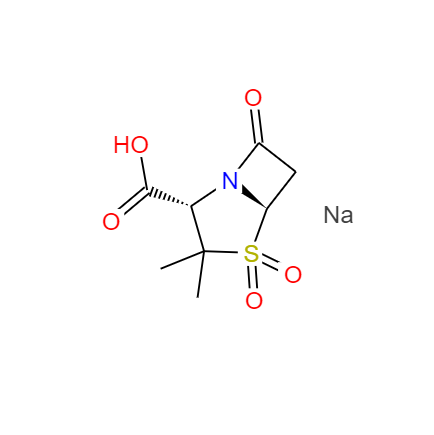  CAS： 69388-84-7，中文名称： 舒巴坦钠 英文名称：Sulbactam sodium