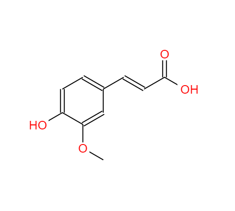 CAS： 1135-24-6，中文名称： 阿魏酸 英文名称：Ferulic Acid 