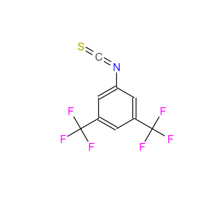 CAS： 23165-29-9，中文名称： 3,5-双(三氟甲基)苯基异硫氰酸酯 英文名称：3,5-Bis(trifluoromethyl)phenyl isothiocyanate 