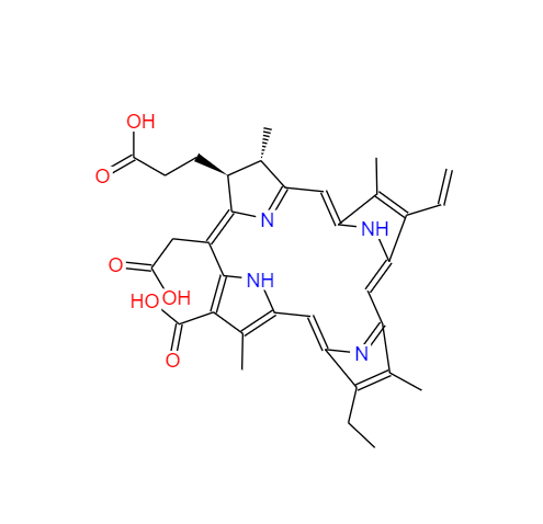  CAS： 19660-77-6，中文名称： 二氢卟吩E6 英文名称：CHLORIN E6