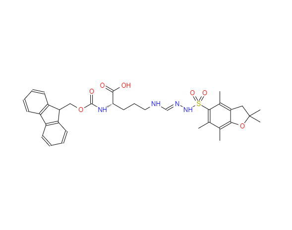 CAS： 154445-77-9，中文名称： Fmoc-Pbf-精氨酸 英文名称：FMOC-Arg(Pbf)-OH 