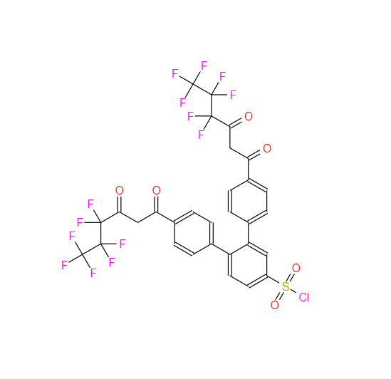 CAS： 200862-70-0，中文名称： 4,4''-双(4,4,5,5,6,6,6-七氟-1,3-二氧己基)-邻三联苯-4-磺酰氯