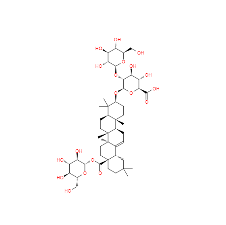 CAS： 34367-04-9，中文名称： 人参皂苷Ro 英文名称：GinsenosideRo 