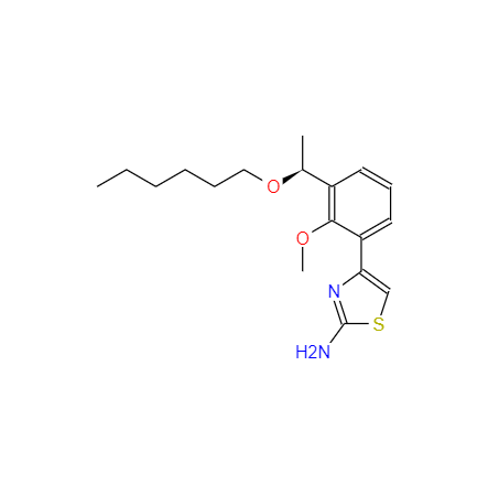 CAS： 1110767-98-0，中文名称： (S)-4-(3-(1-(正己氧基)乙基)-2-甲氧基苯基)噻唑-2-胺