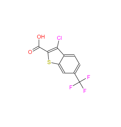 CAS: 923849-73-4,英文名称:3-Chloro-6-(trifluoromethyl)-1-benzothiophene-2-carboxylic acid