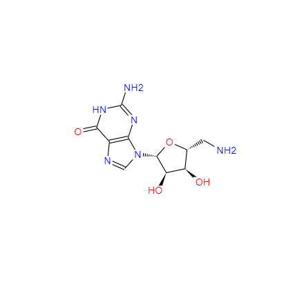  CAS： 4099-84-7，中文名称： 5'-氨基-5'-脱氧鸟苷 英文名称：5'-Amino-5'-deoxyguanosine