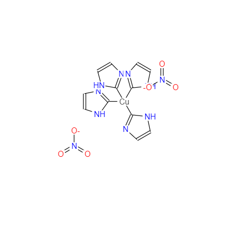 CAS： 33790-63-5，中文名称： 四(咪唑基)铜(II)二硝酸盐 英文名称：tetrakis(imidazolyl)copper(II) dinitrate 