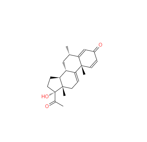 CAS： 110664-42-1，中文名称： 17α- 羟基 -6α- 甲基-1,4,9(11)-三烯孕甾-3,20-二酮