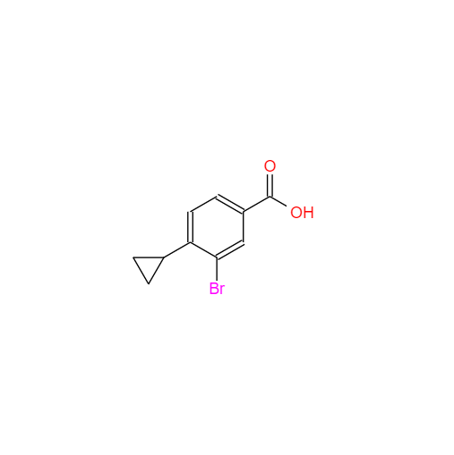 CAS： 1131622-50-8，中文名称： 3-溴-4-环丙基苯甲酸 英文名称：3-Bromo-4-cyclopropylbenzoic acid 