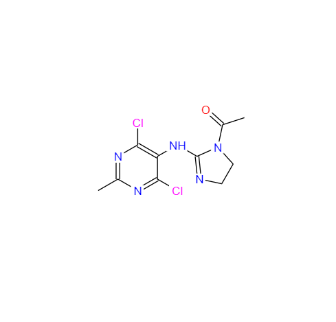 CAS： 75438-54-9，英文名称：4,6-dichloro-2-methyl-5-(1-actyl-2-imidazoline-2yl)-amino pyrimidine 