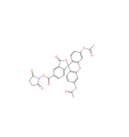 CAS： 150347-59-4，中文名称： 5(6)-羧基二乙酸荧光素琥珀酰亚胺酯 英文名称：CFSE 