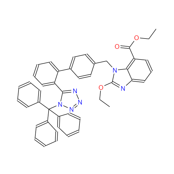 CAS：856414-35-2，坎地沙坦氮三苯甲基乙酯，N-Trityl Candesartan Ethyl Ester 