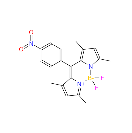 CAS：321895-92-5，中文名称：8-(4-硝基苯基)氟硼吡咯 ，英文名称：8-(4-Nitrophenyl) Bodipy 