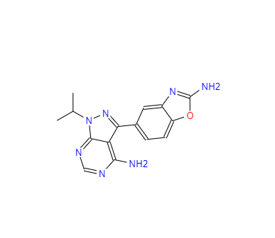 CAS：1224844-38-5，3-(2-氨基-5-苯并恶唑基)-1-(1-甲基乙基)-1H-吡唑并[3,4-D]嘧啶-4-胺