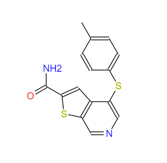 CAS：251992-66-2，4-(p-甲苯基硫)噻吩并[2,3-c]吡啶-2-甲酰胺