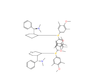 CAS：494227-37-1，(SP,S′P)-1,1′-双[双(4-甲氧基-3,5-二甲苯基)膦基]-2,2′-双[(R)-α-(二甲胺基)苯甲基]二茂铁